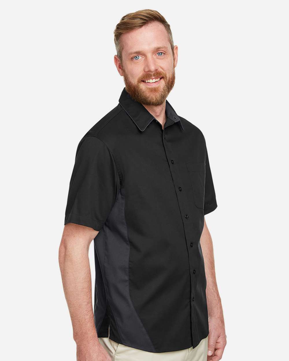 Men's Flash IL Colorblock Shirt - OnModelSide - B266B9503 - Black/ Dark Charcoal