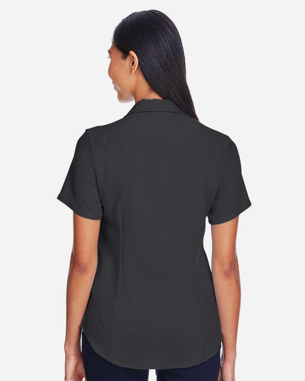 Women's Bahama Cord Camp Shirt - OnModelBack - B254B9503 - Black