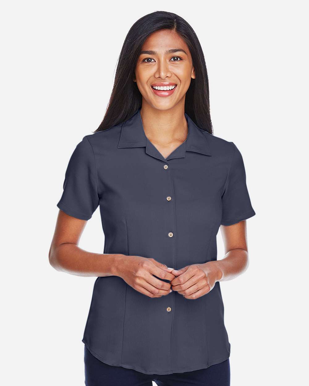 Women's Bahama Cord Camp Shirt - OnModelFront - B254B9653 - Navy