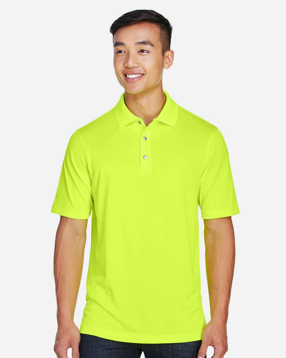 Men's Advantage Snag Protection Plus IL Snap Placket Polo - OnModelFront - B211B9123 - Safety Yellow