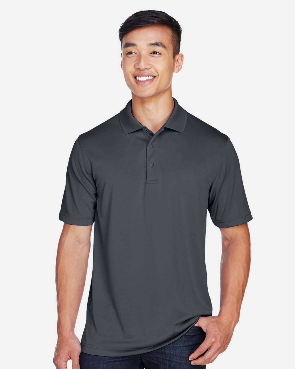 Men's Advantage Snag Protection Plus IL Snap Placket Polo - OnModelFront - B211B9593 - Dark Charcoal