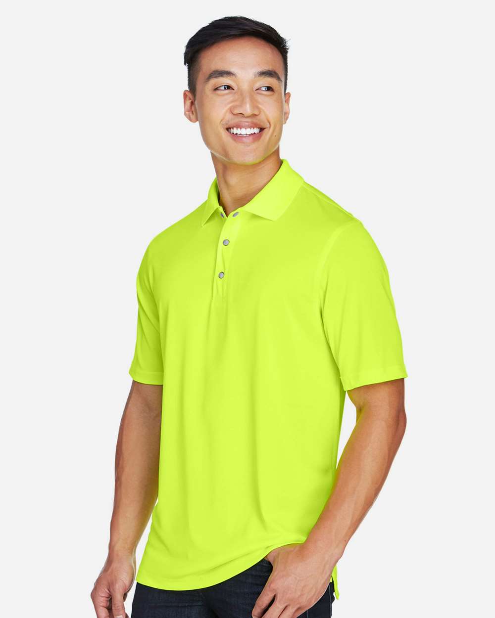 Men's Advantage Snag Protection Plus IL Snap Placket Polo - OnModelSide - B211B9123 - Safety Yellow
