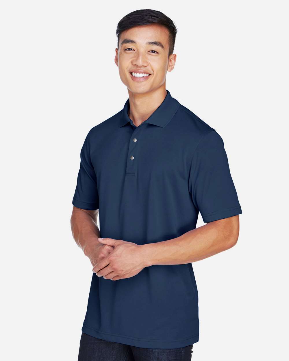 Men's Advantage Snag Protection Plus IL Snap Placket Polo - OnModelSide - B211B9653 - Dark Navy
