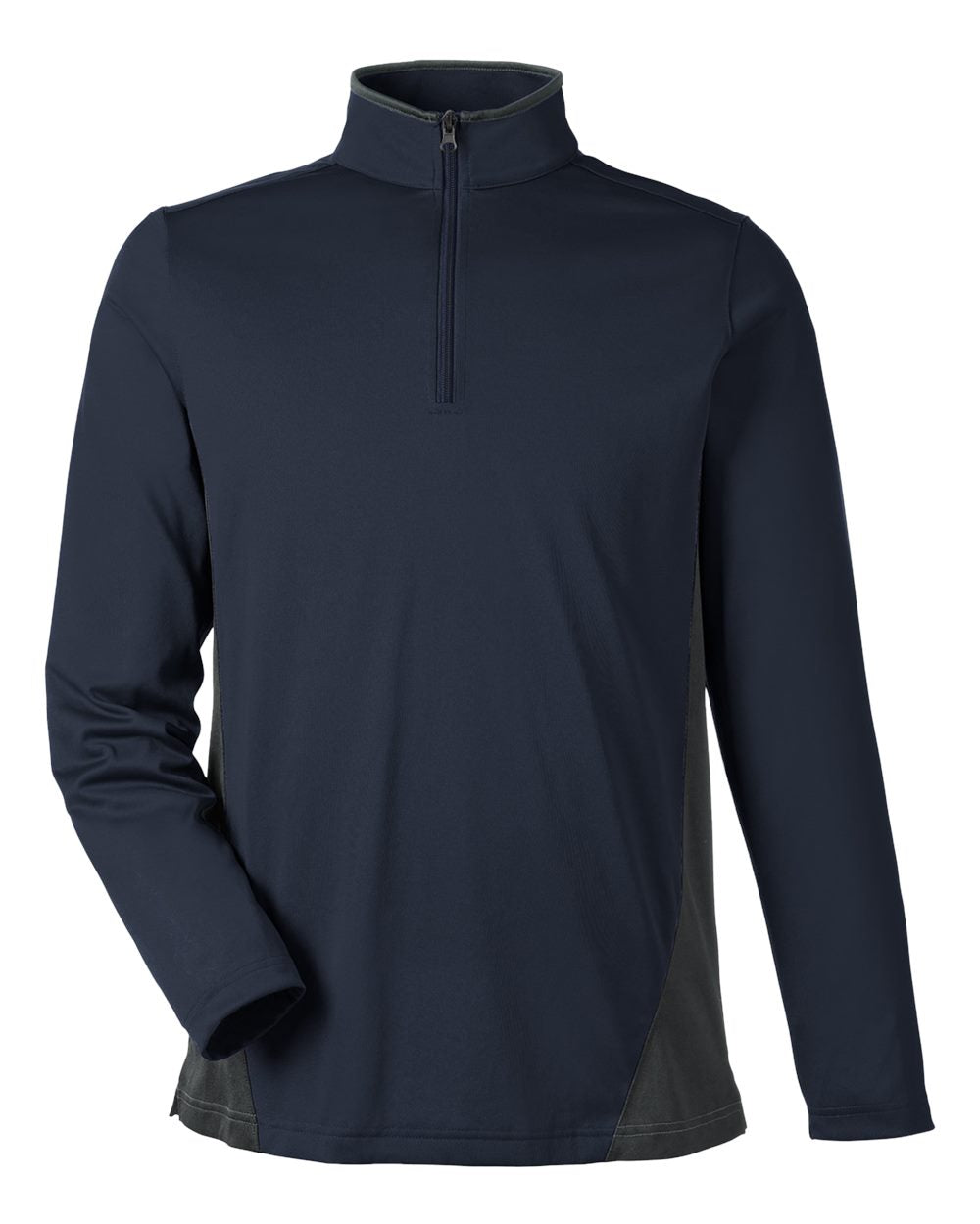 Men's Flash Snag Protection Plus IL Colorblock Quarter-Zip Pullover - Front - B297B9653 - Dark Navy/ Dark Charcoal