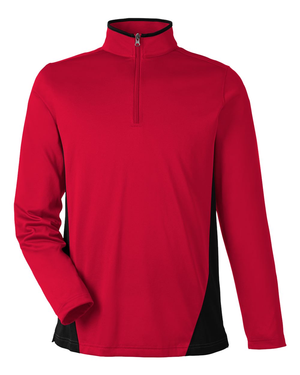 Men's Flash Snag Protection Plus IL Colorblock Quarter-Zip Pullover - Front - B297B9703 - Red/ Black
