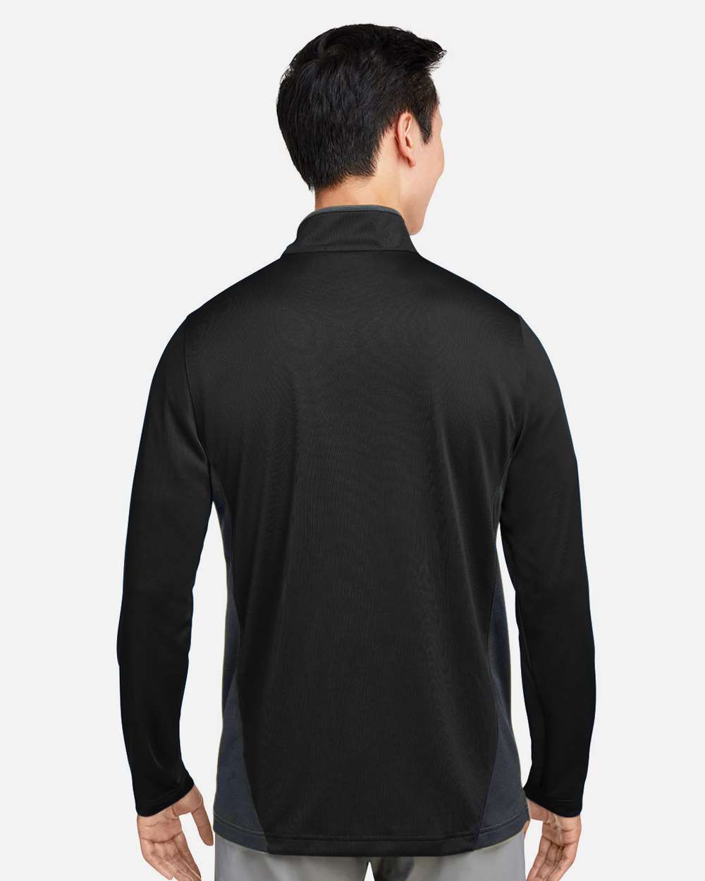 Men's Flash Snag Protection Plus IL Colorblock Quarter-Zip Pullover - OnModelBack - B297B9503 - Black/ Dark Charcoal