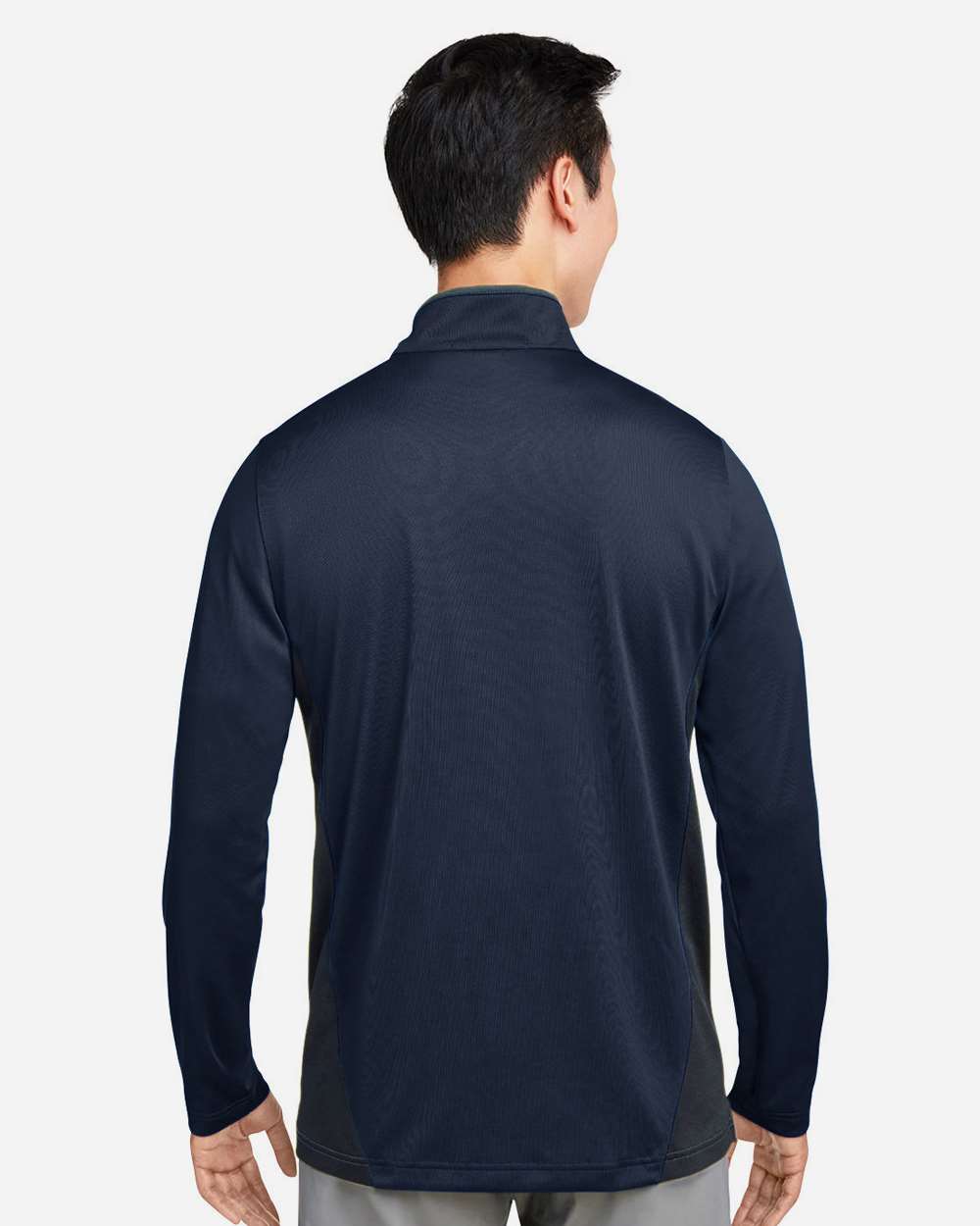 Men's Flash Snag Protection Plus IL Colorblock Quarter-Zip Pullover - OnModelBack - B297B9653 - Dark Navy/ Dark Charcoal