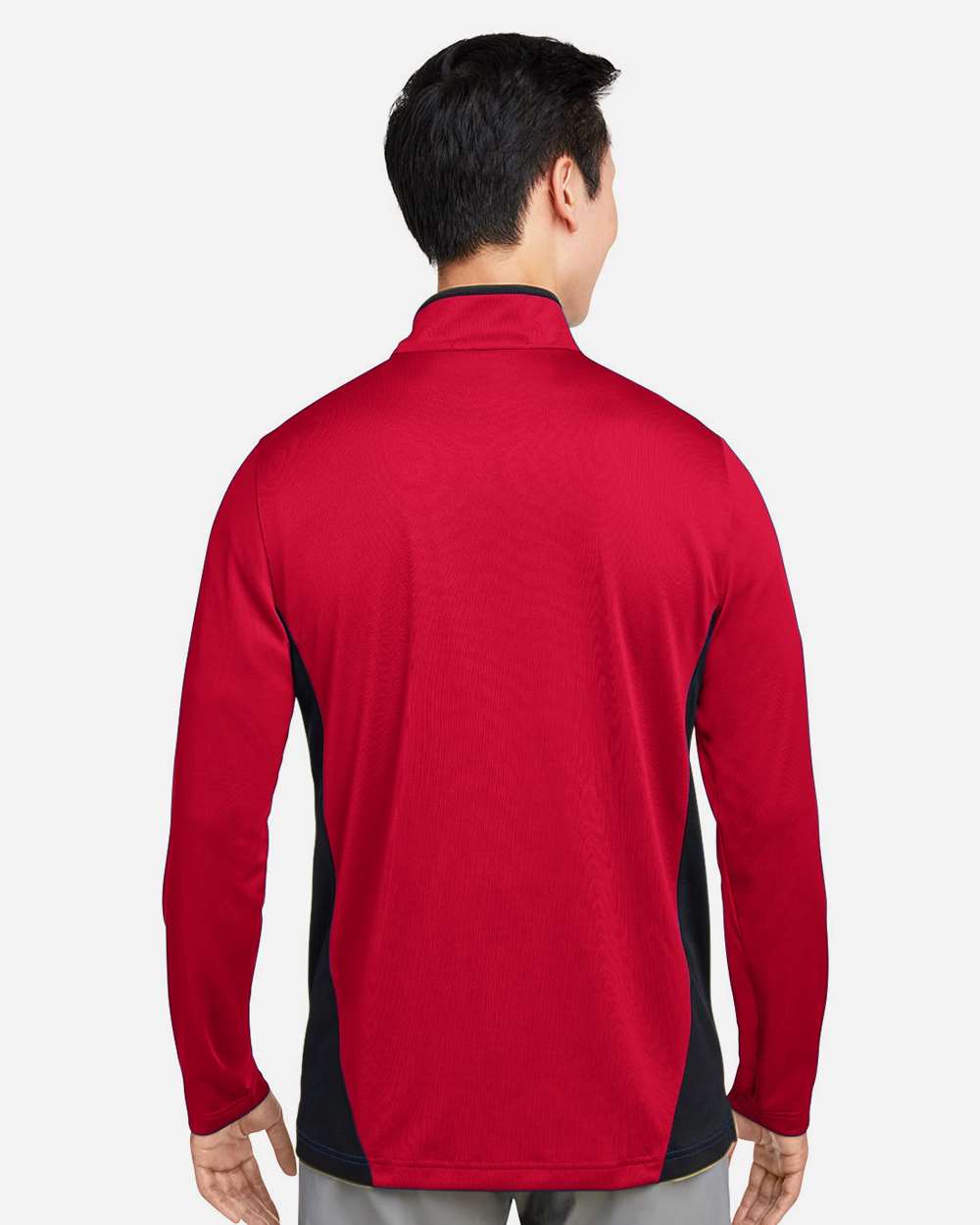 Men's Flash Snag Protection Plus IL Colorblock Quarter-Zip Pullover - OnModelBack - B297B9703 - Red/ Black