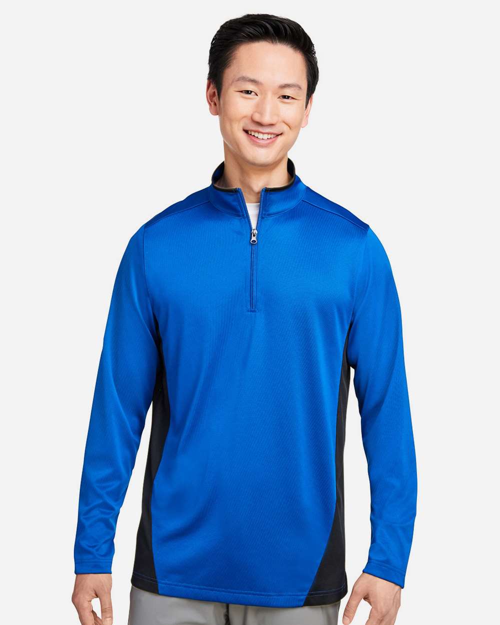 Men's Flash Snag Protection Plus IL Colorblock Quarter-Zip Pullover - OnModelFront - B297B9753 - True Royal/ Black