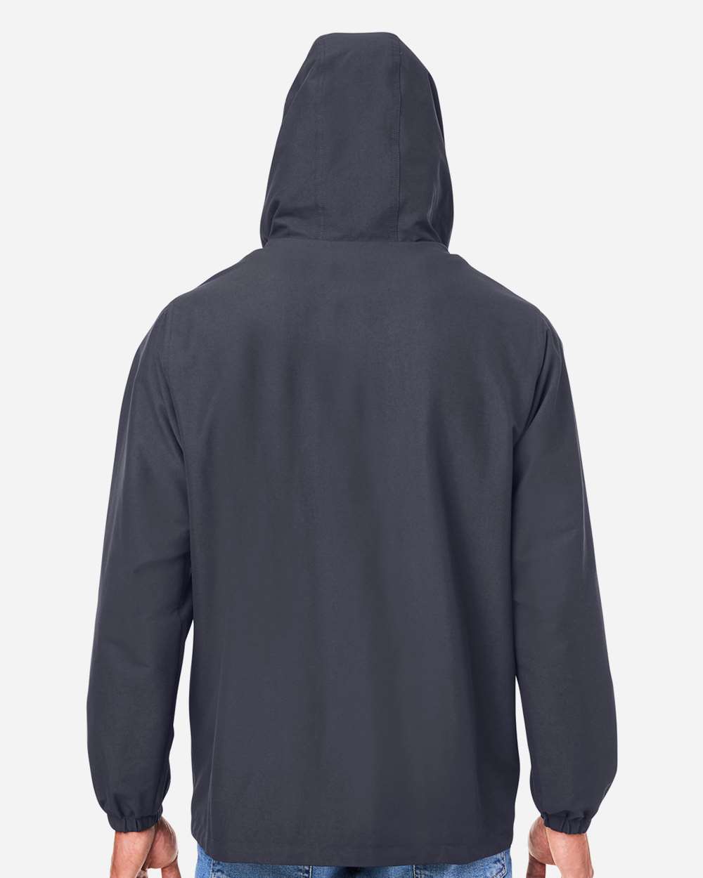 Unisex Flex Twill Hooded Jacket - OnModelBack - B286B9592 - Dark Charcoal