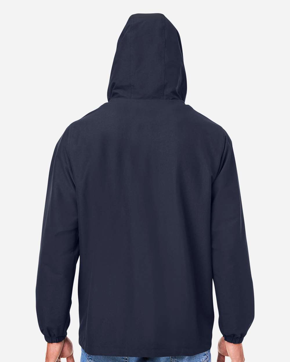 Unisex Flex Twill Hooded Jacket - OnModelBack - B286B9652 - Dark Navy