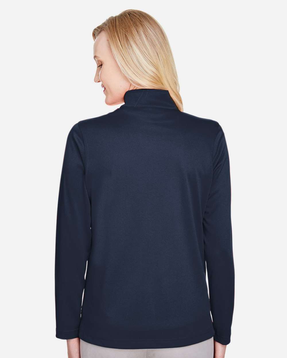 Women's Advantage Snag Protection Plus Quarter-Zip Pullover - OnModelBack - B289B9652 - Dark Navy