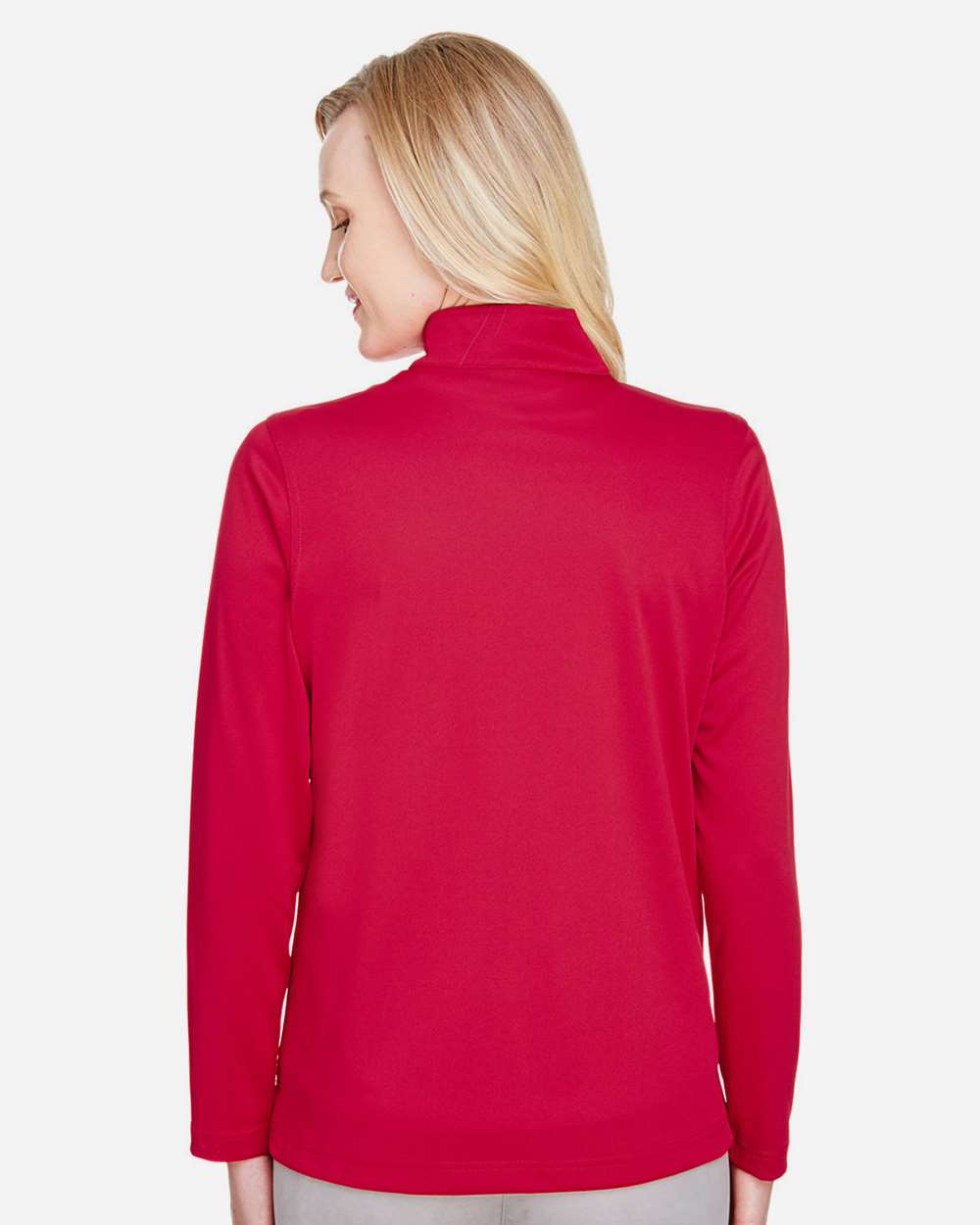 Women's Advantage Snag Protection Plus Quarter-Zip Pullover - OnModelBack - B289B9702 - Red