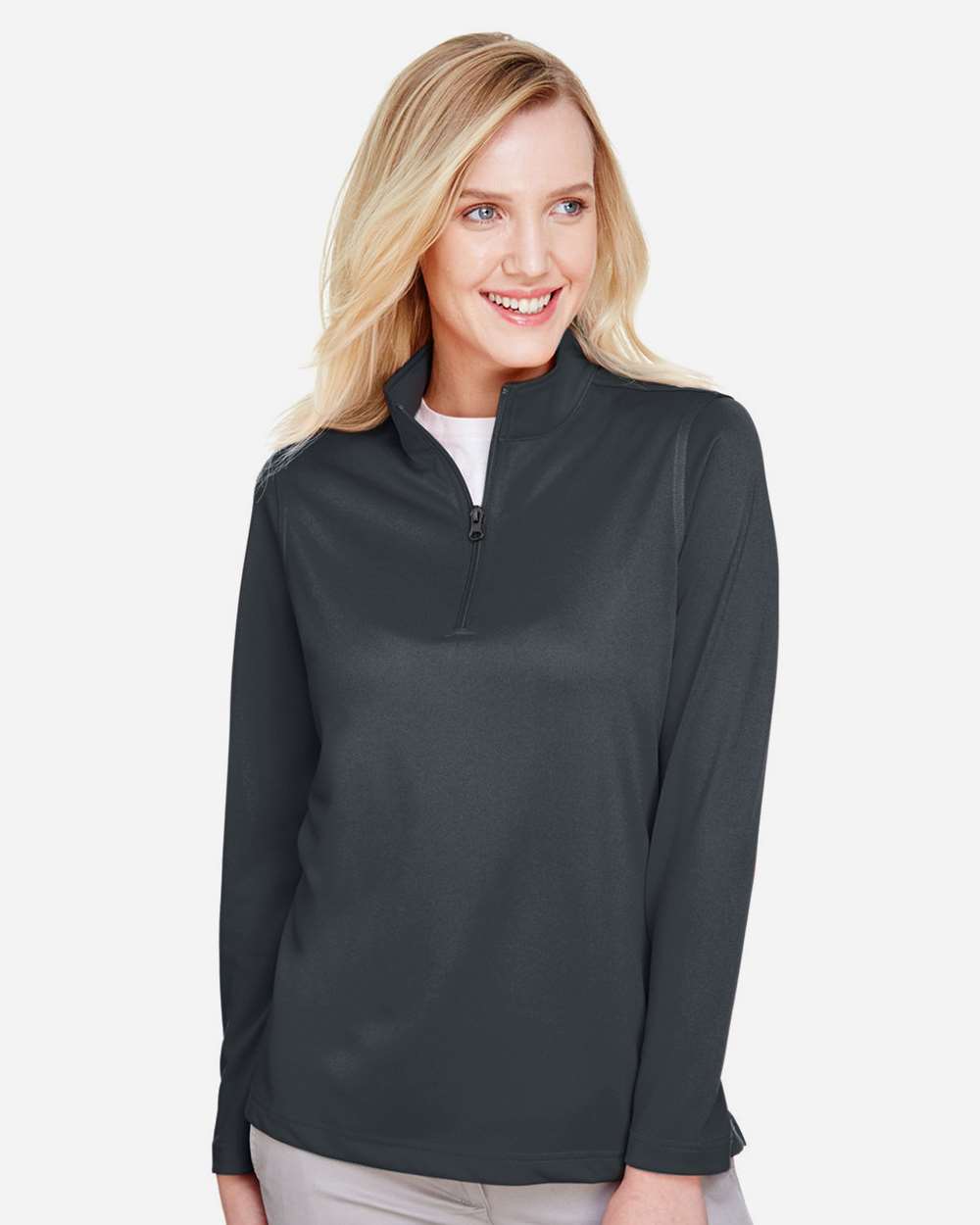 Women's Advantage Snag Protection Plus Quarter-Zip Pullover - OnModelFront - B289B9592 - Dark Charcoal
