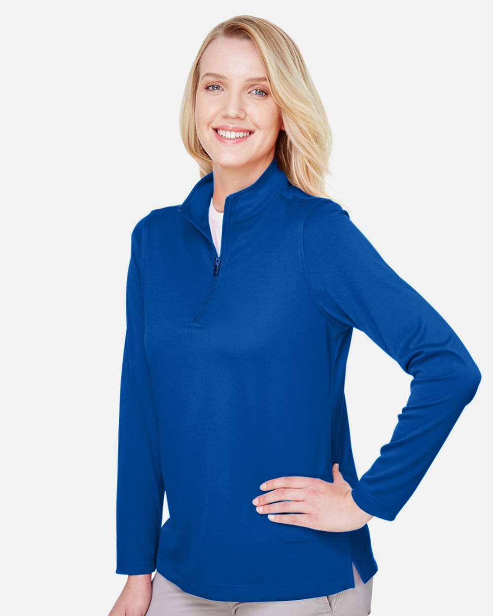 Women's Advantage Snag Protection Plus Quarter-Zip Pullover - OnModelSide - B289B9752 - True Royal