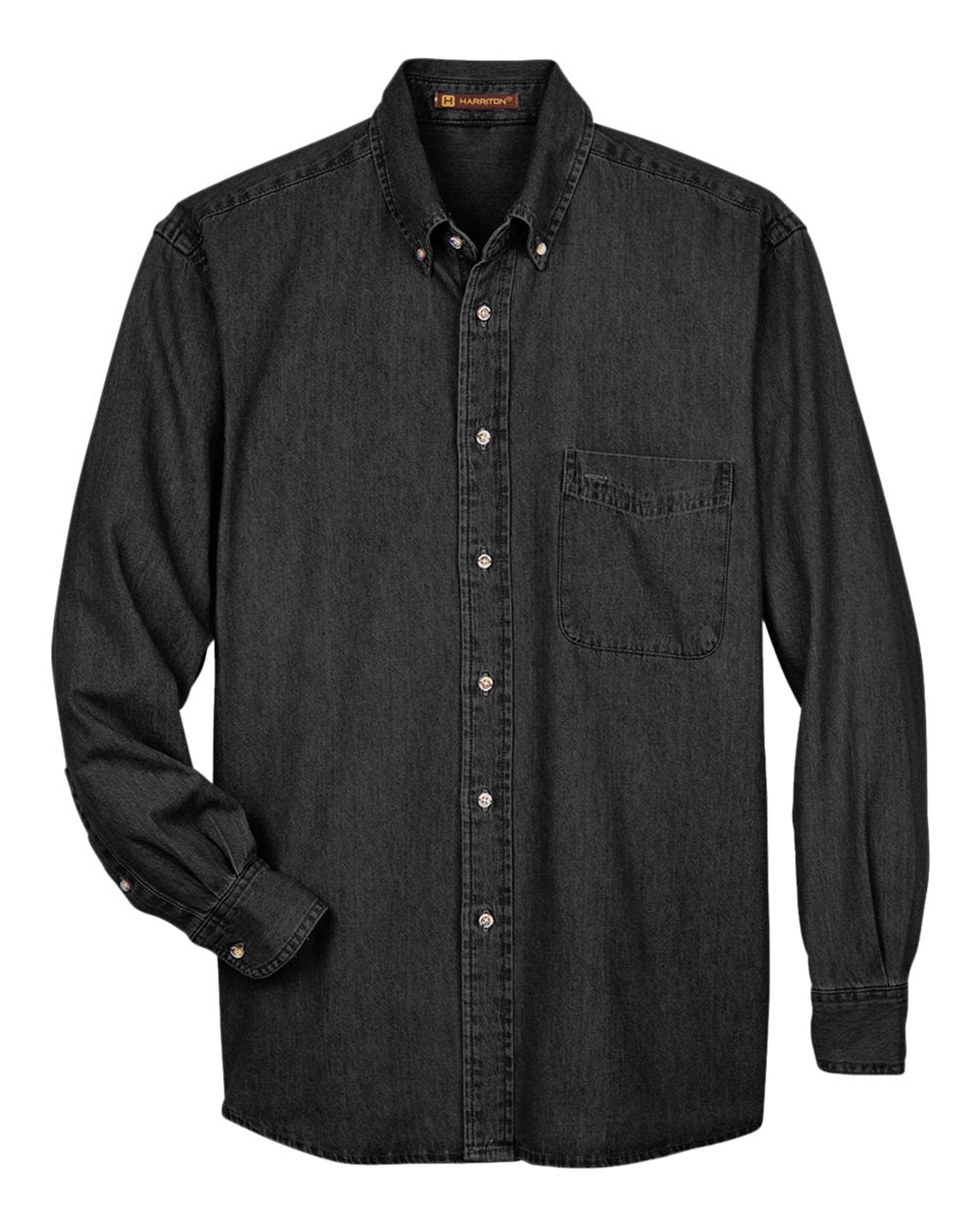Men's Denim Shirt - Front - B247B9503 - Washed Black