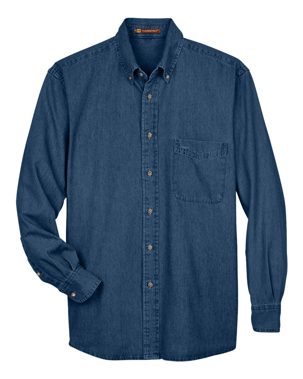Men's Denim Shirt - Front - B247B9653 - Dark Denim
