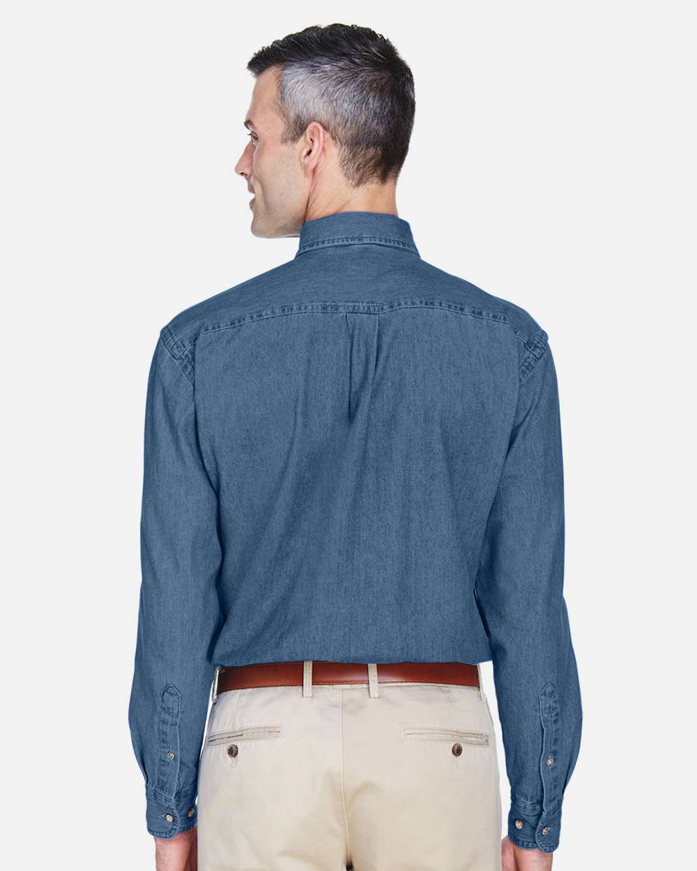 Men's Denim Shirt - OnModelBack - B247B9253 - Light Denim