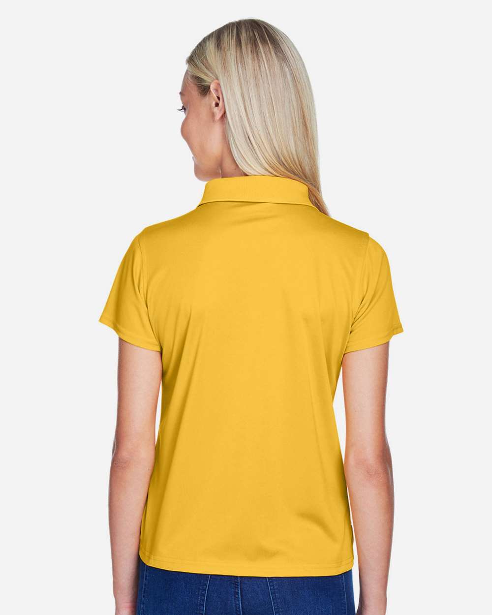 Women's Polyester Jersey Polo - OnModelBack - B210B9123 - Gold
