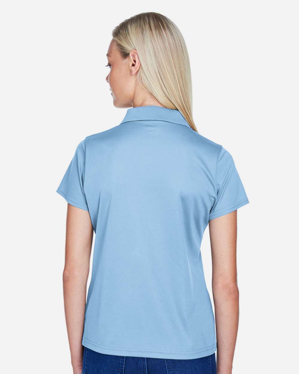 Women's Polyester Jersey Polo - OnModelBack - B210B9253 - Light Blue