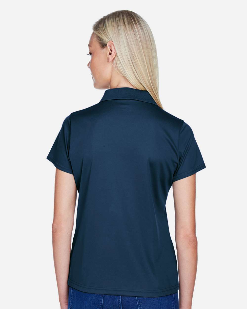 Women's Polyester Jersey Polo - OnModelBack - B210B9653 - Navy
