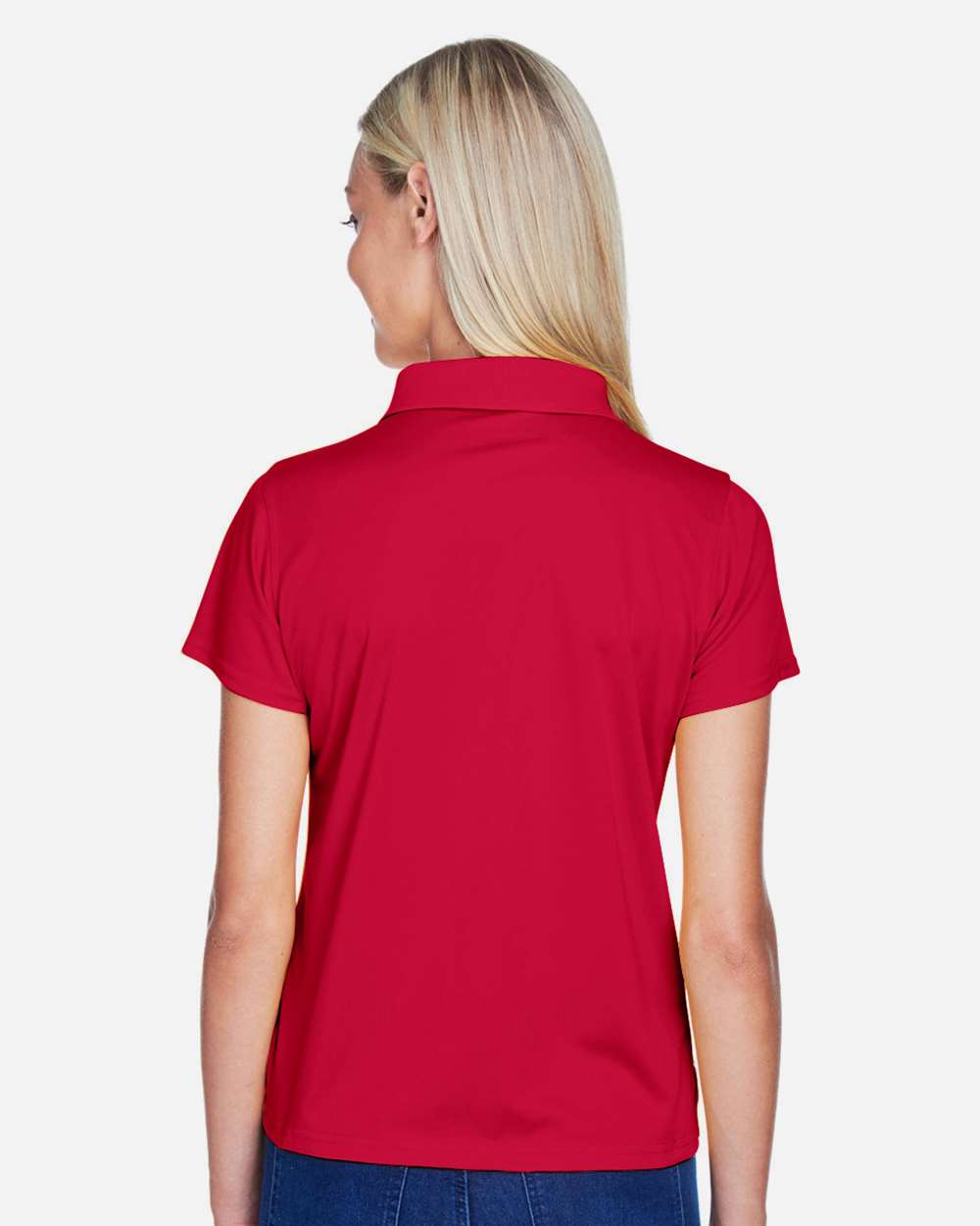 Women's Polyester Jersey Polo - OnModelBack - B210B9703 - Red