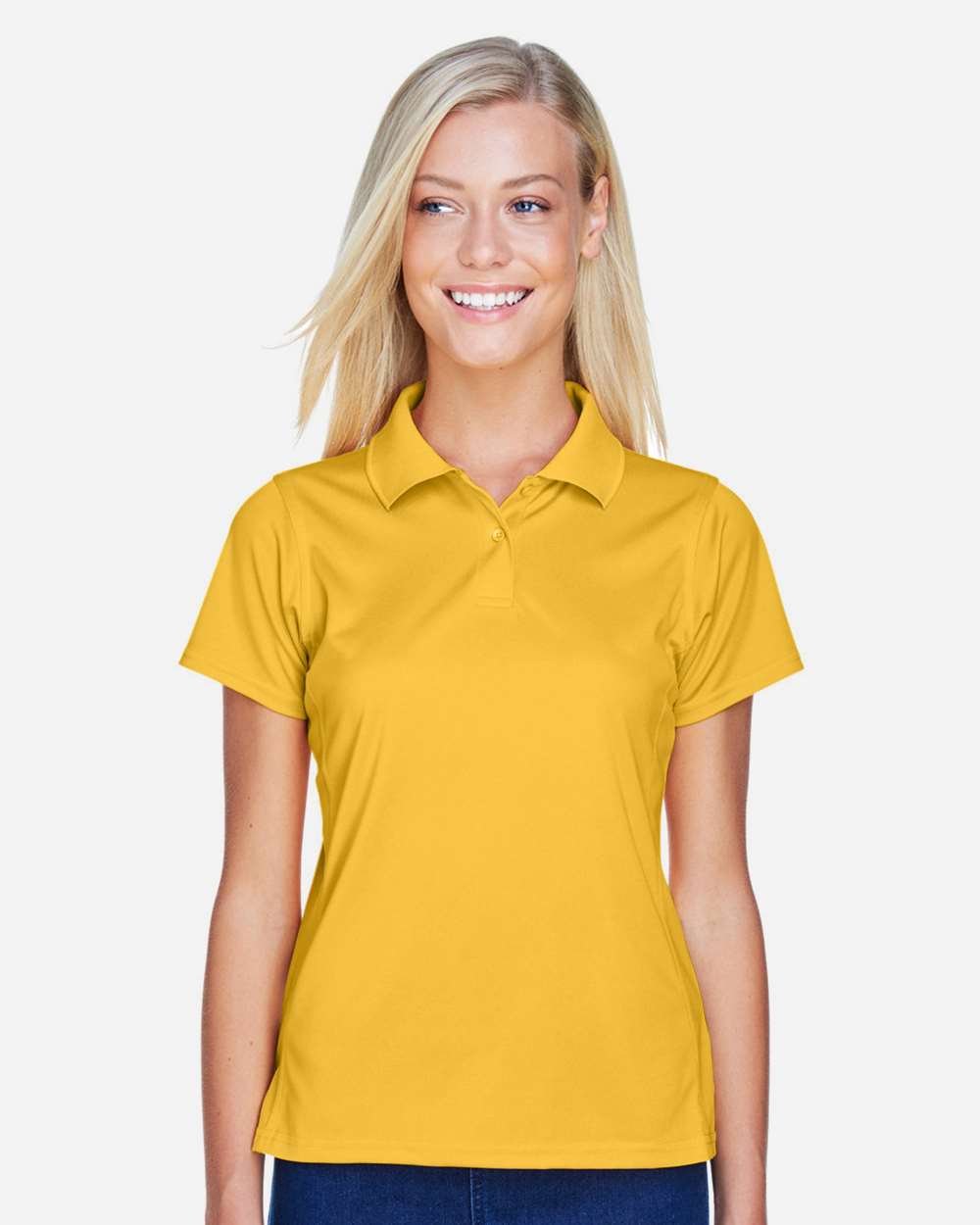 Women's Polyester Jersey Polo - OnModelFront - B210B9123 - Gold