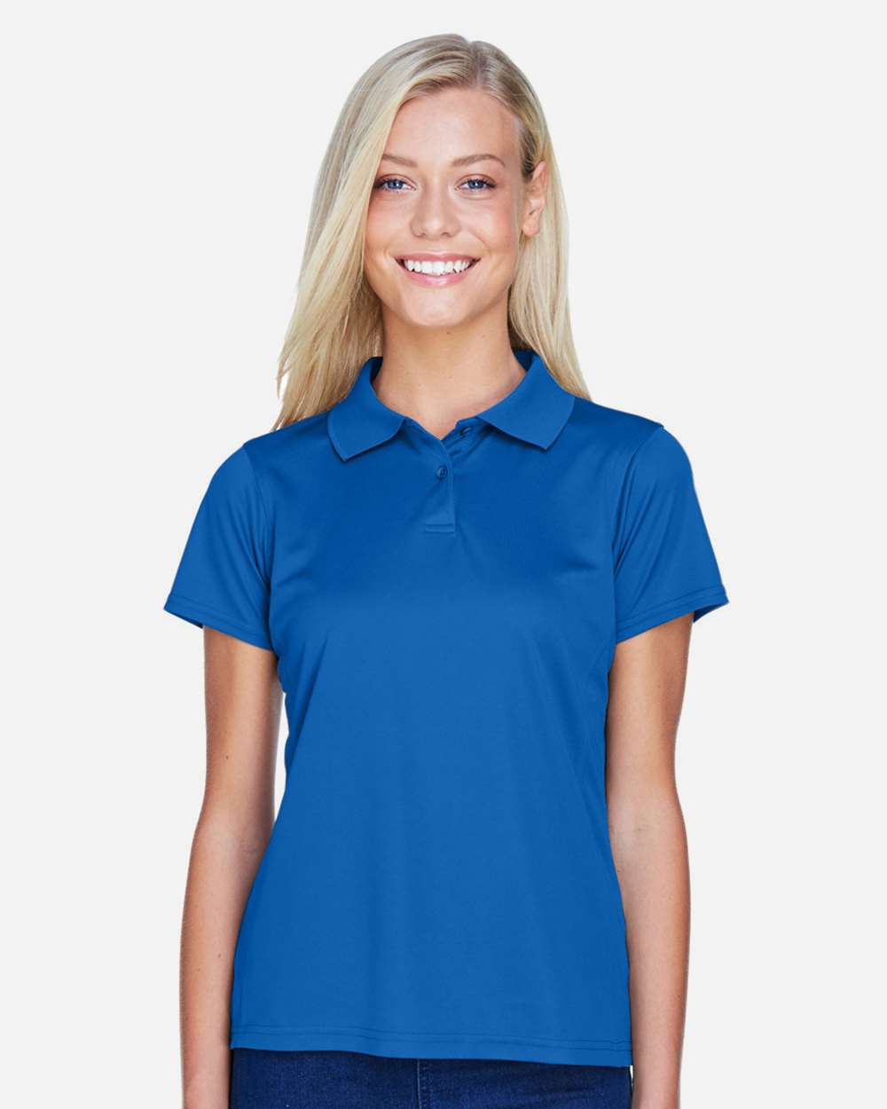 Women's Polyester Jersey Polo - OnModelFront - B210B9753 - True Royal
