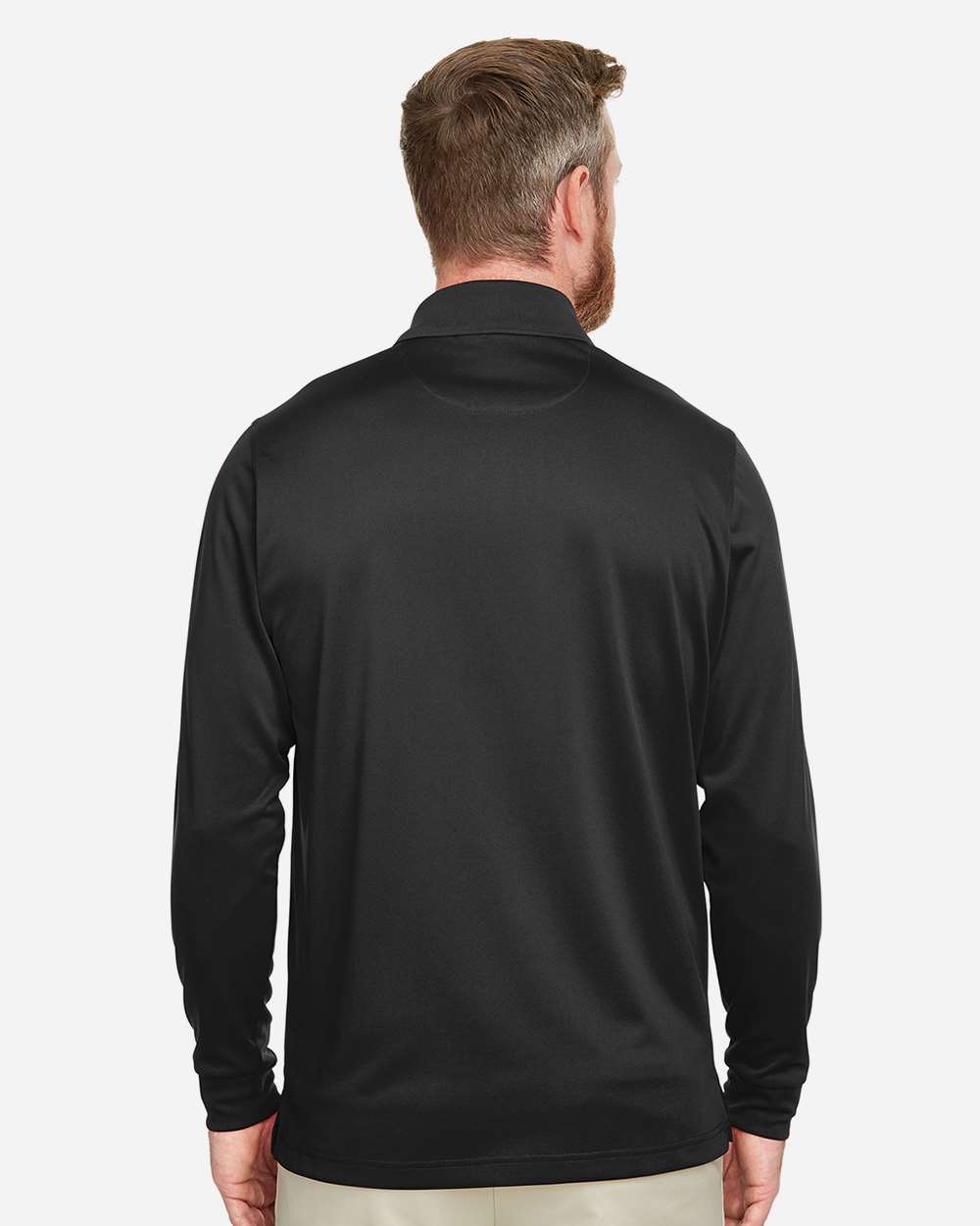 Men's Tall Advantage Long Sleeve Snag Protection Plus IL Polo - OnModelBack - B215B9505 - Black