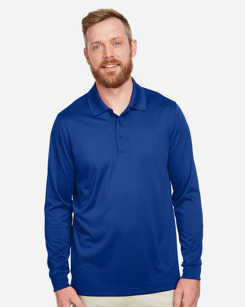 Men's Tall Advantage Long Sleeve Snag Protection Plus IL Polo - OnModelFront - B215B9755 - True Royal