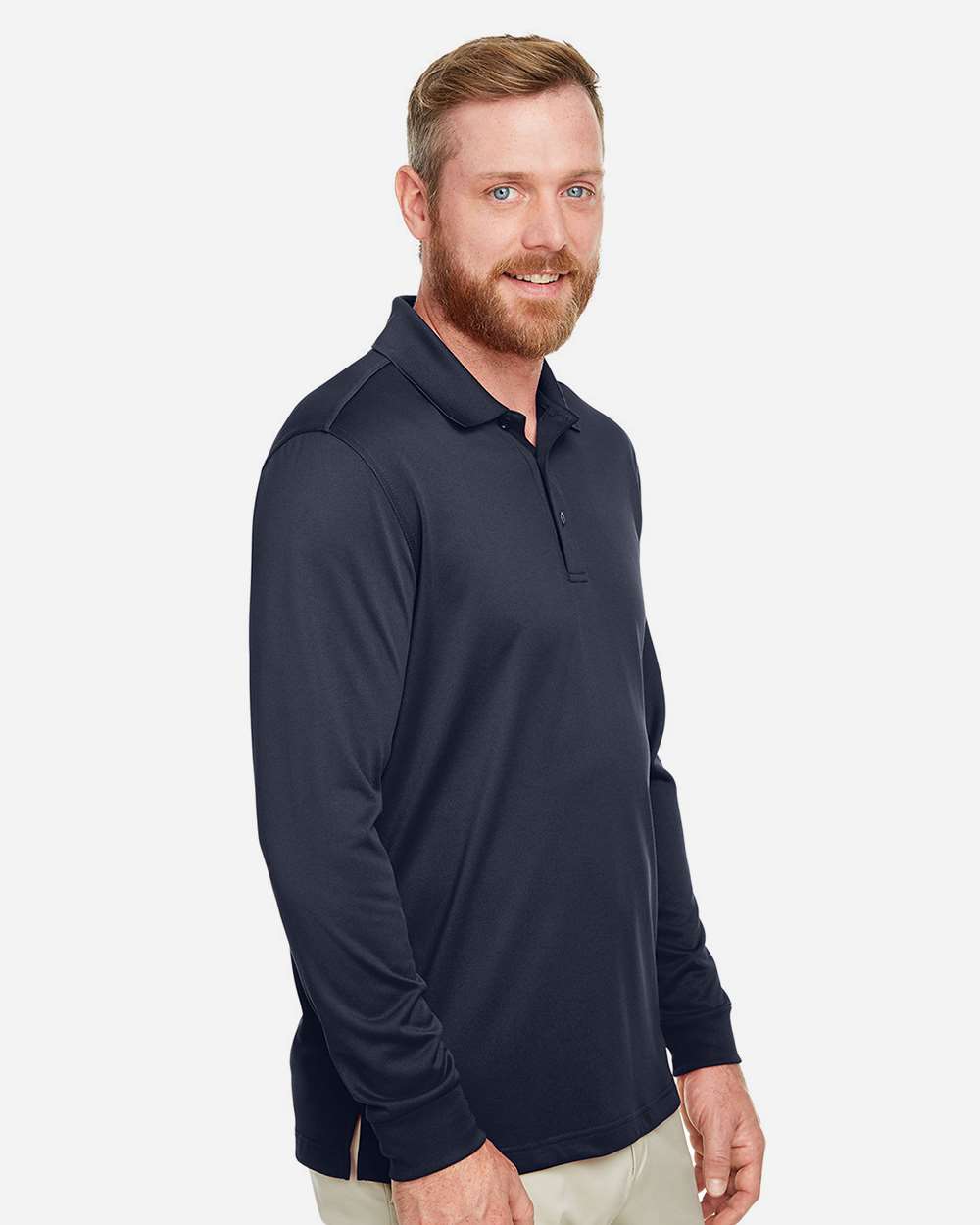 Men's Tall Advantage Long Sleeve Snag Protection Plus IL Polo - OnModelSide - B215B9655 - Dark Navy