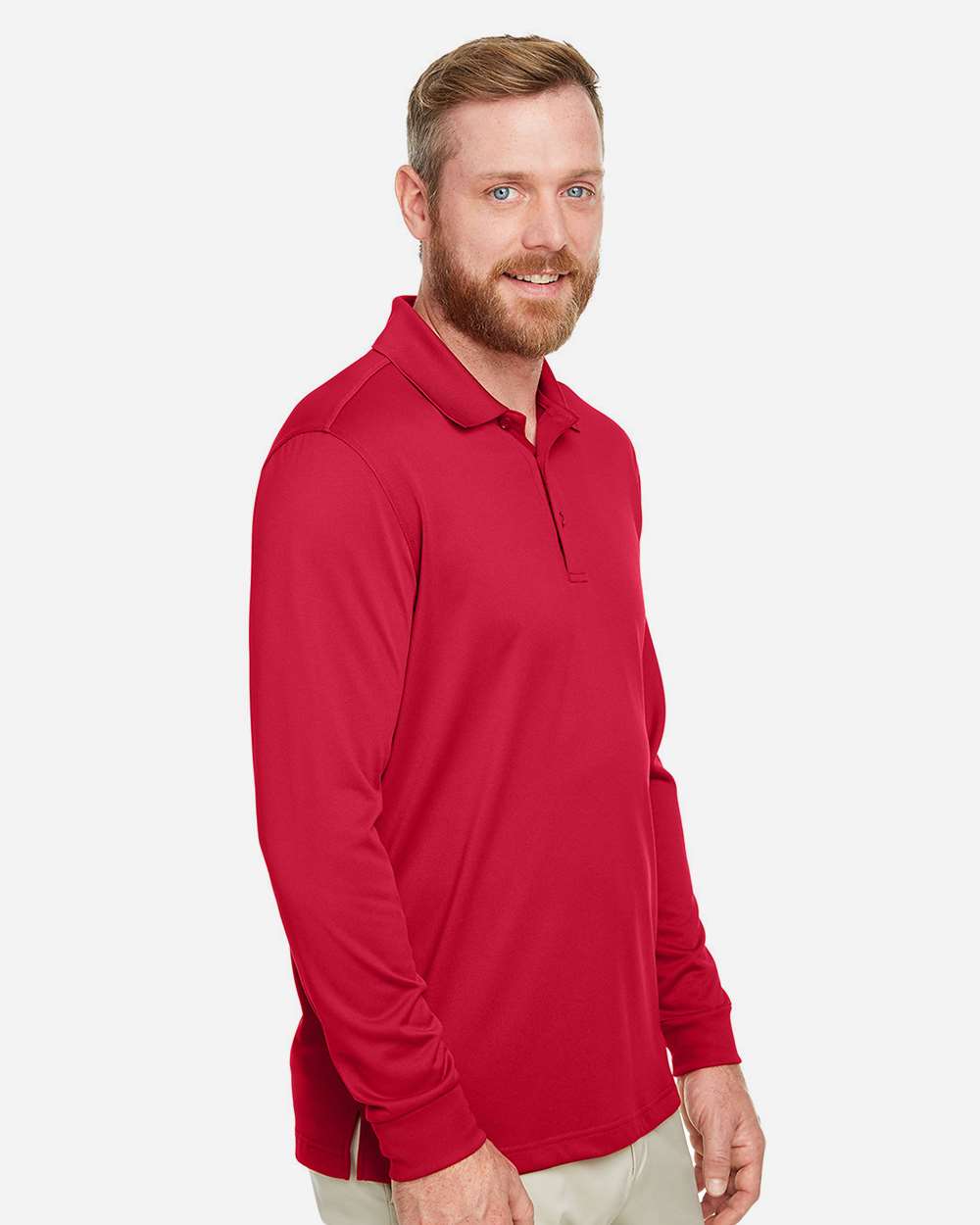 Men's Tall Advantage Long Sleeve Snag Protection Plus IL Polo - OnModelSide - B215B9705 - Red