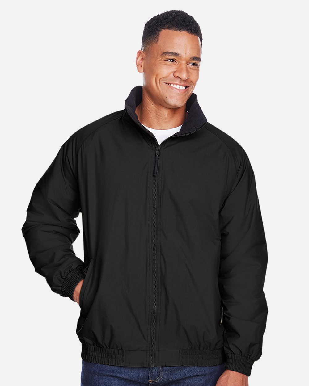Unisex Fleece Lined Nylon Jacket - styleImage