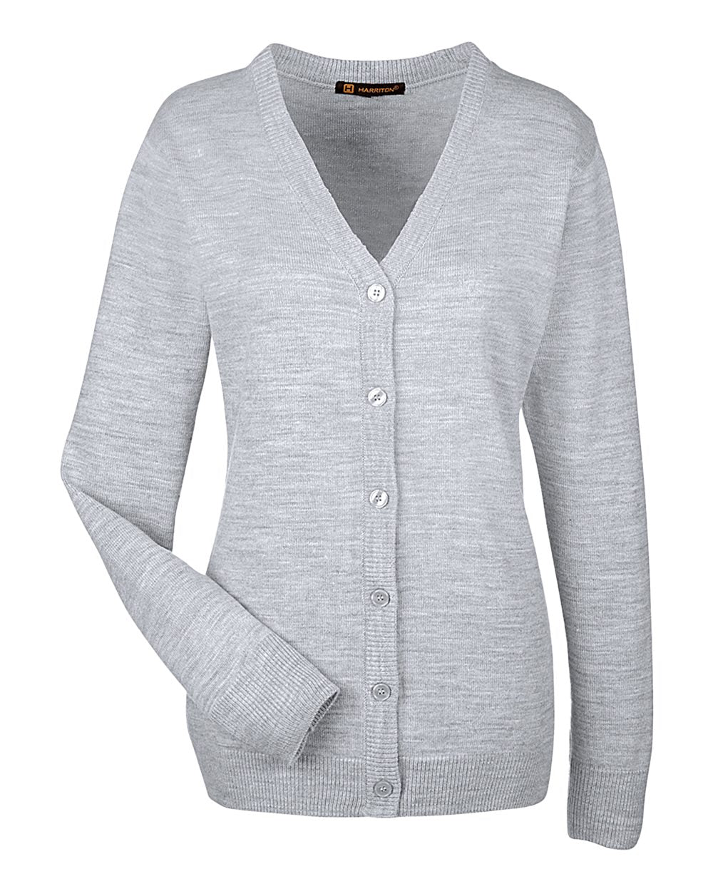 Women's Pilbloc V-Neck Button Cardigan Sweater - Front - B235B9092 - Grey Heather