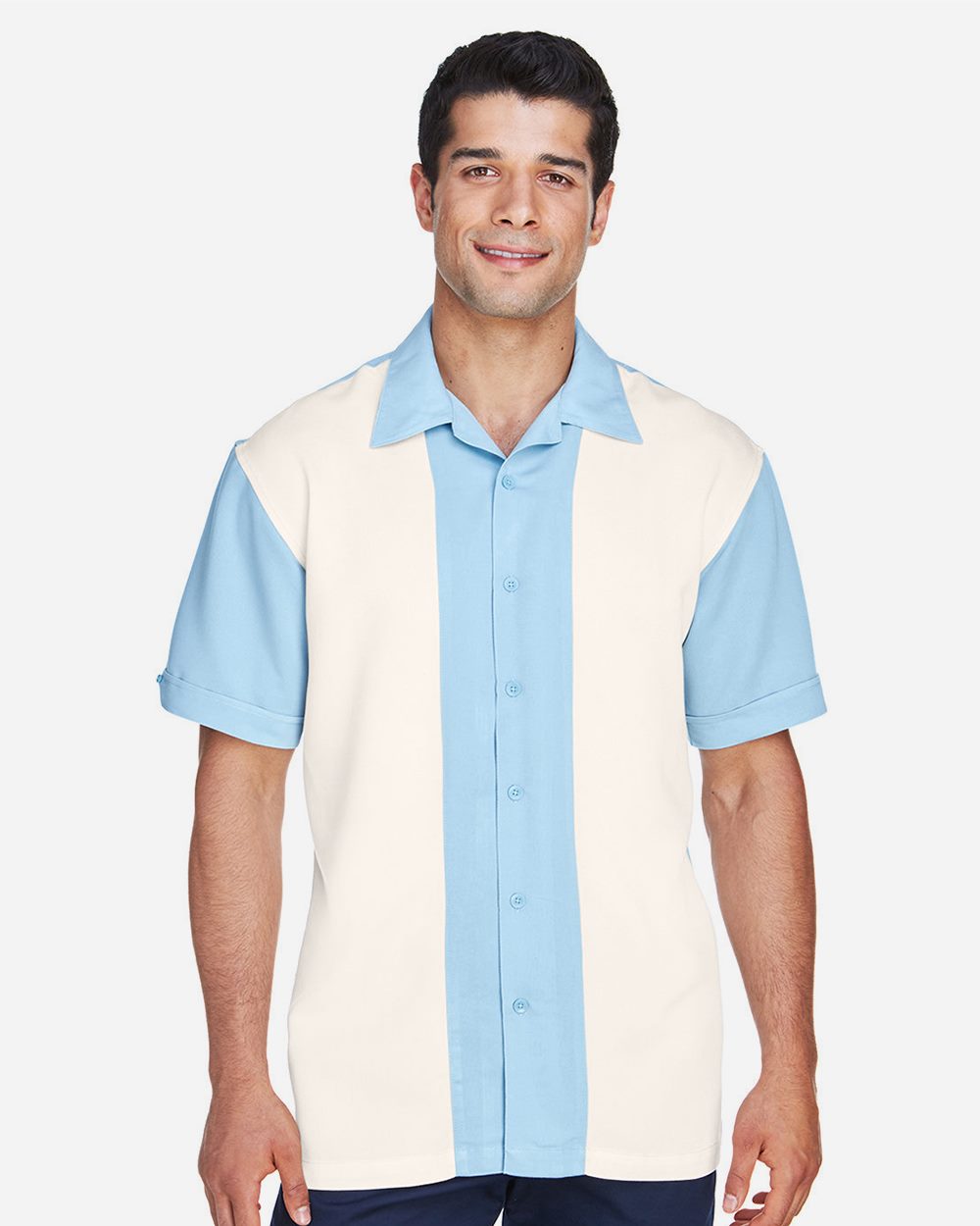 Men's Two-Tone Camp Shirt - styleImage