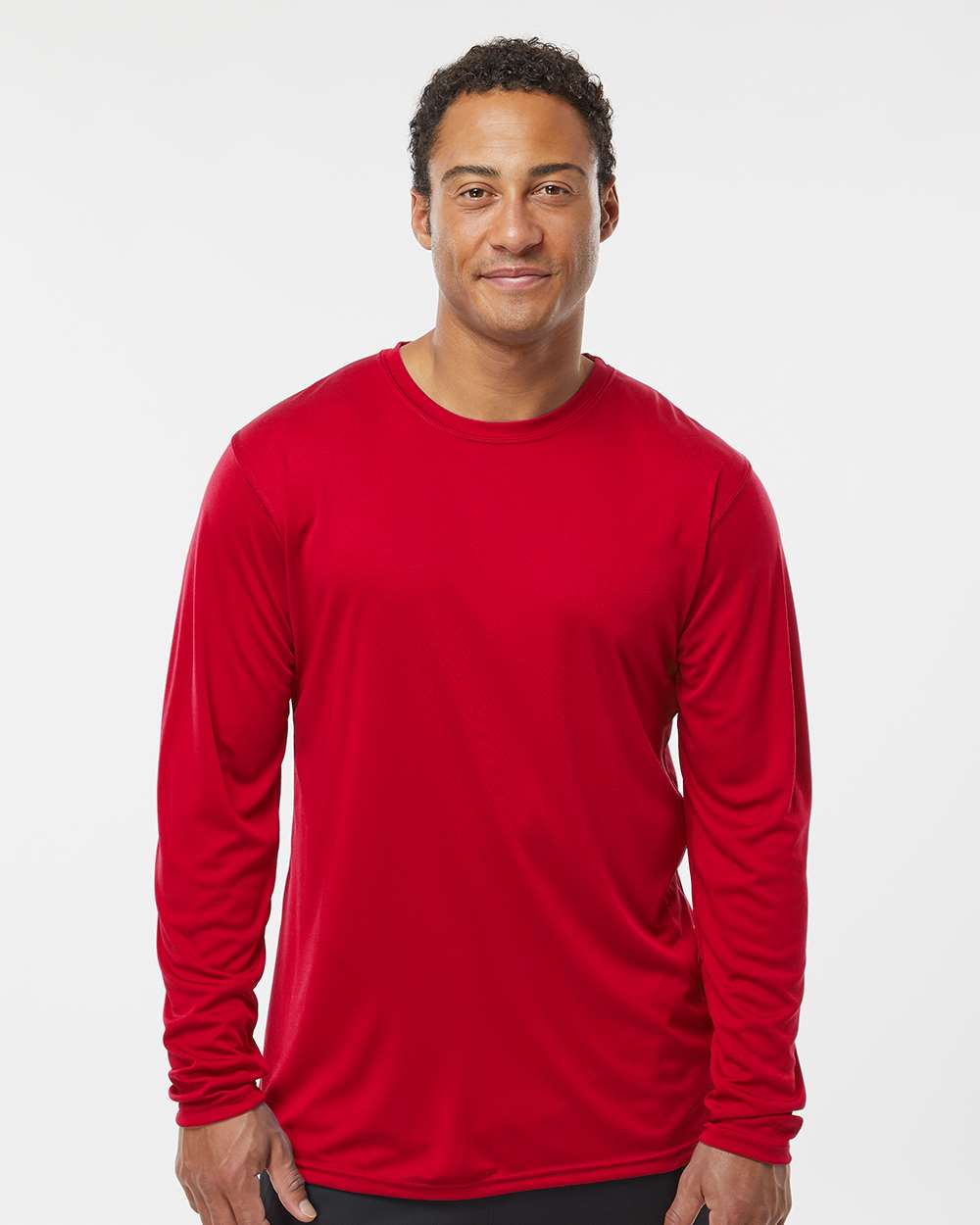 Men's Momentum Long Sleeve T-Shirt - OnModelFront - B11664703 - Scarlet