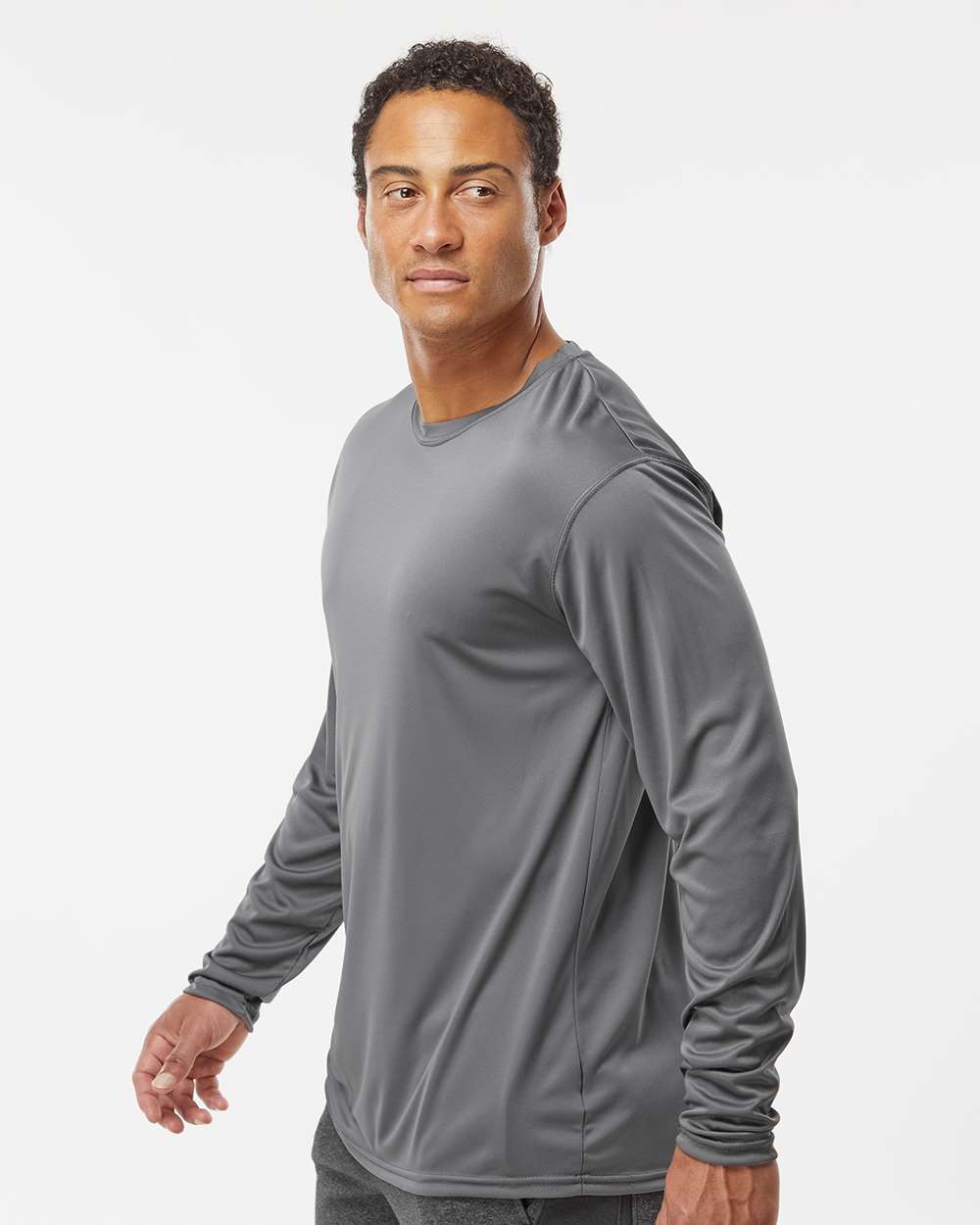 Men's Momentum Long Sleeve T-Shirt - OnModelSide - B11664093 - Graphite