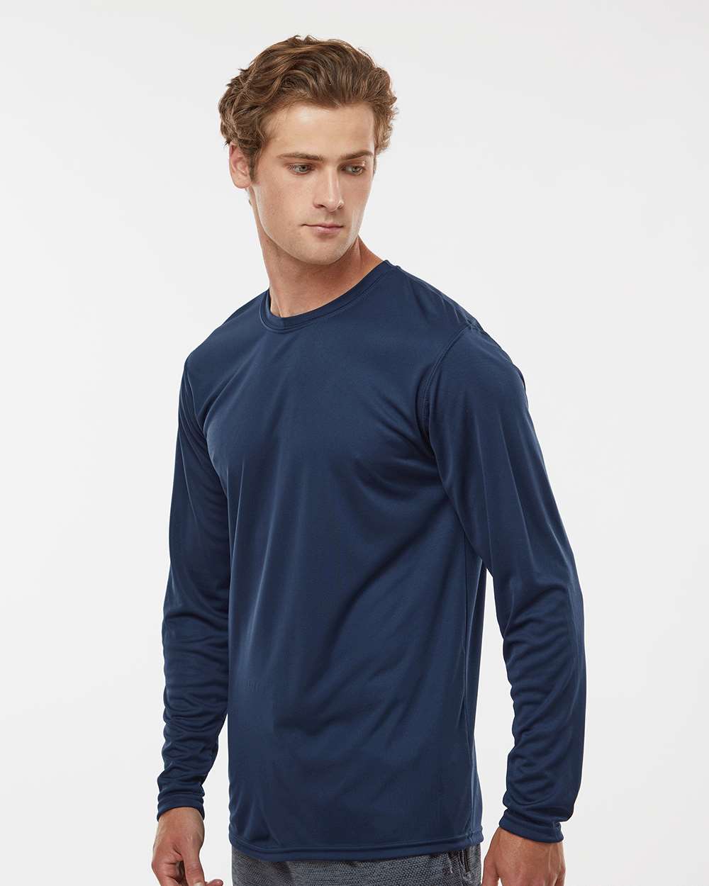 Men's Momentum Long Sleeve T-Shirt - OnModelSide - B11664653 - Navy