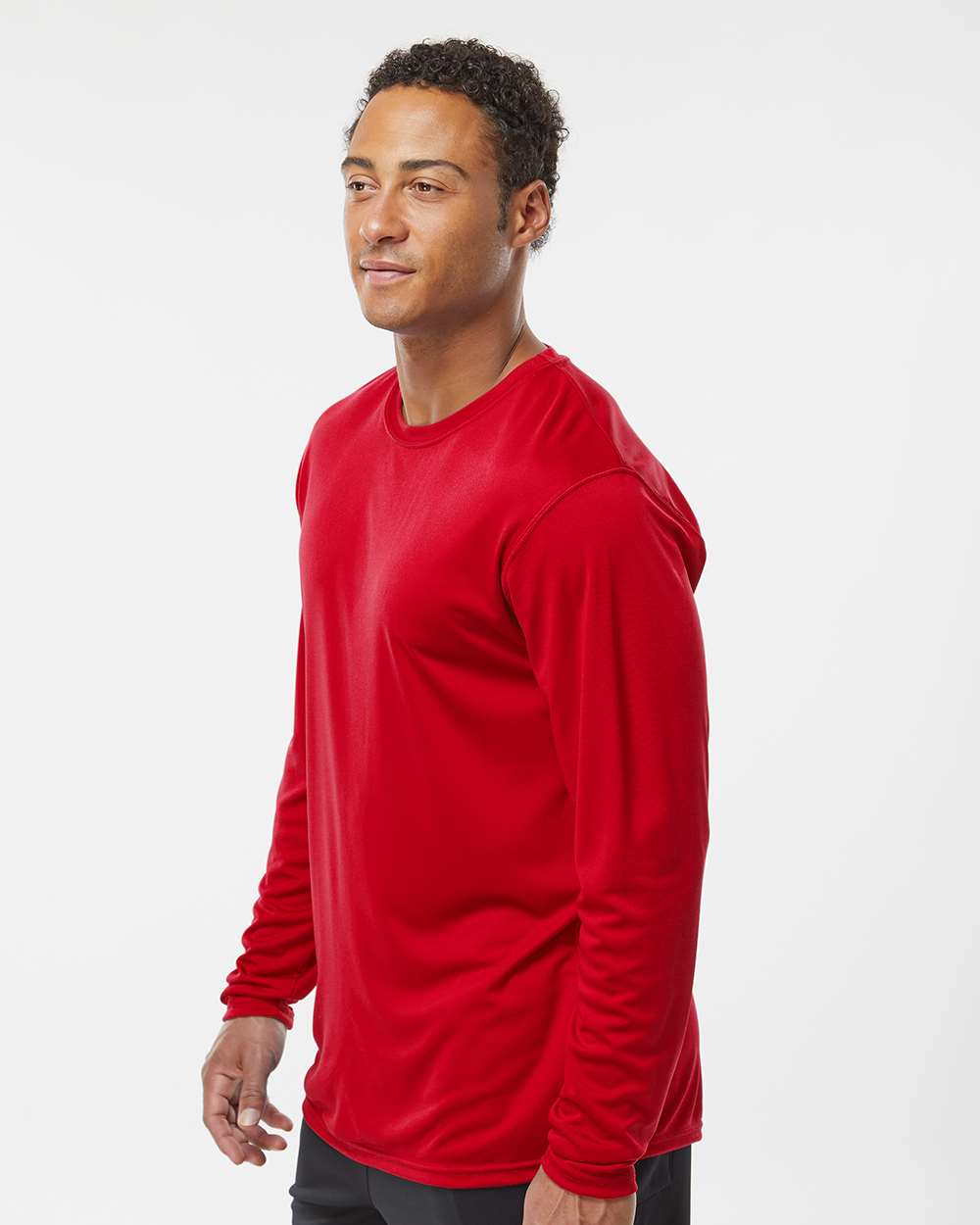 Men's Momentum Long Sleeve T-Shirt - OnModelSide - B11664703 - Scarlet