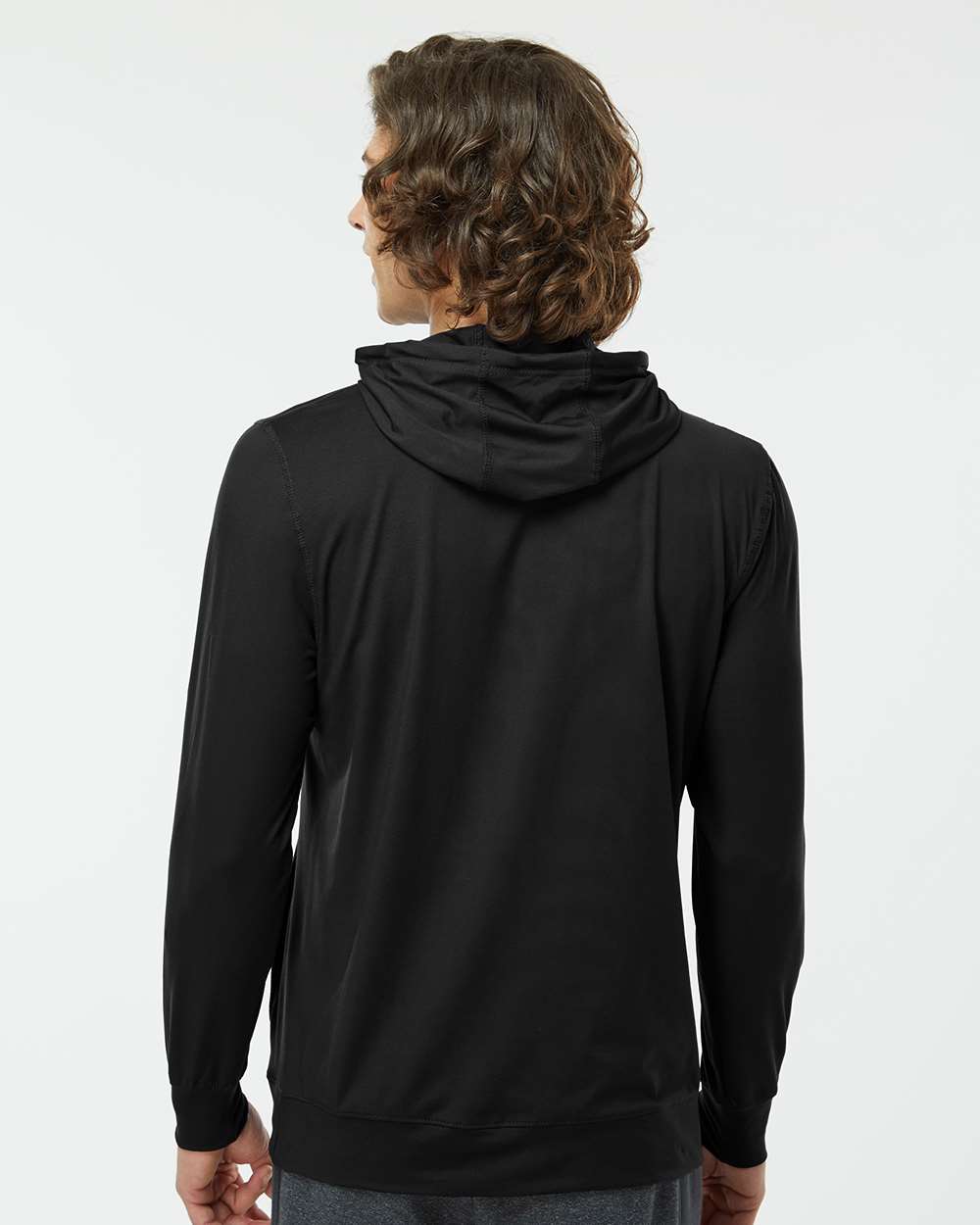 Men's Eco Revive™ Ventura Soft Knit Hooded Sweatshirt - OnModelBack - B30964503 - Black