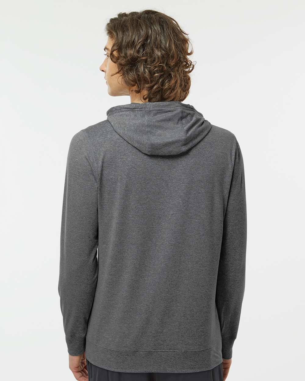 Men's Eco Revive™ Ventura Soft Knit Hooded Sweatshirt - OnModelBack - B30964943 - Carbon Heather