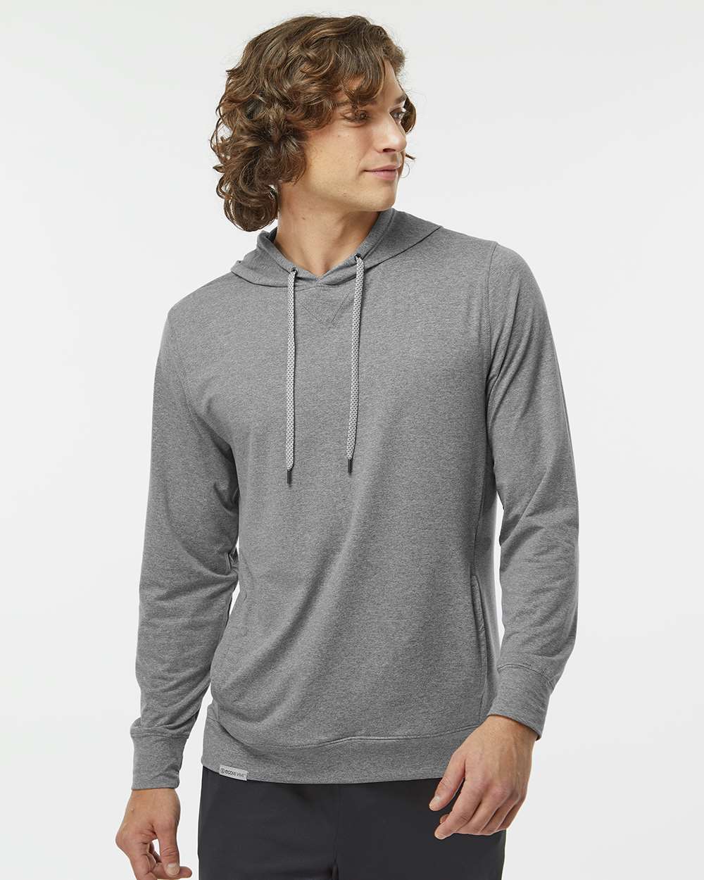 Men's Eco Revive™ Ventura Soft Knit Hooded Sweatshirt - OnModelFront - B30964583 - Grey Heather