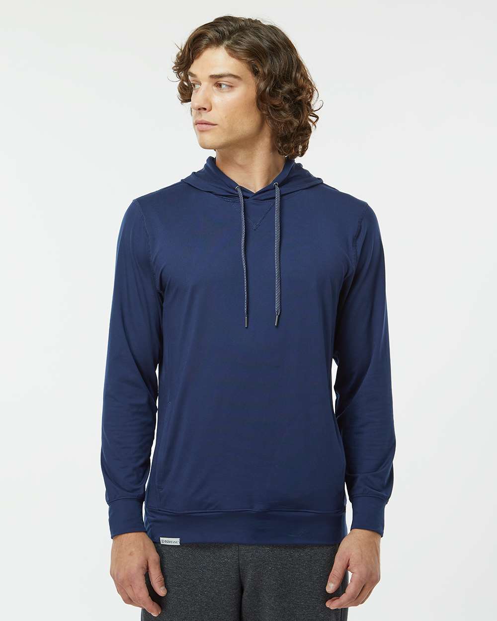 Men's Eco Revive™ Ventura Soft Knit Hooded Sweatshirt - OnModelFront - B30964653 - Navy