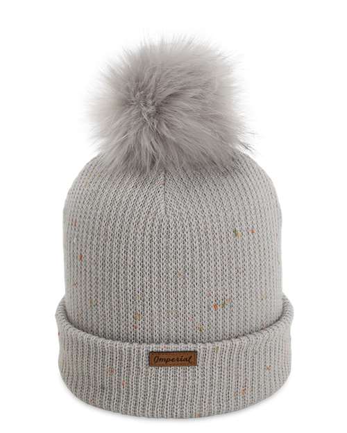 The Montage Pom Cuffed Beanie - Back - B12295090 - Light Grey