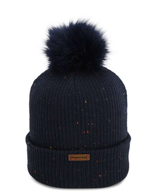 The Montage Pom Cuffed Beanie - Back - B12295650 - Navy