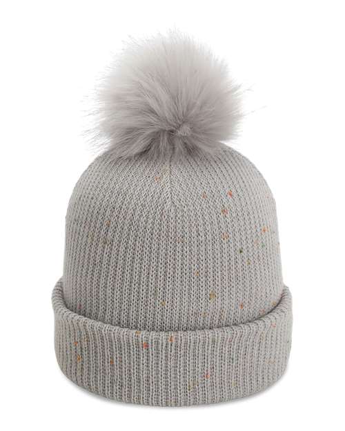 The Montage Pom Cuffed Beanie - Front - B12295090 - Light Grey