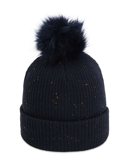 The Montage Pom Cuffed Beanie - Front - B12295650 - Navy