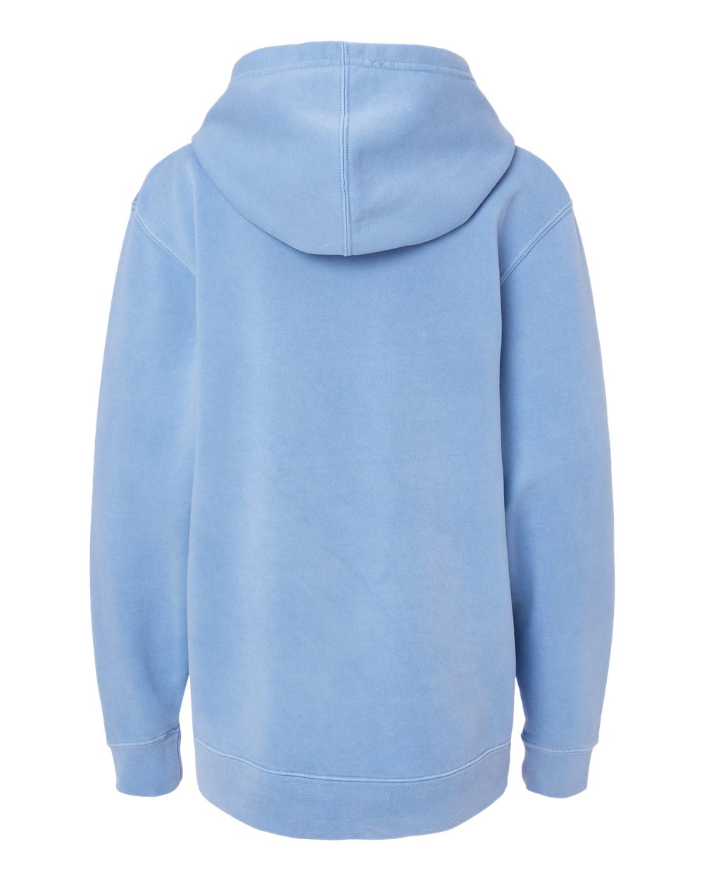 Youth Midweight Pigment-Dyed Hooded Sweatshirt - Back - B11176252 - Pigment Light Blue