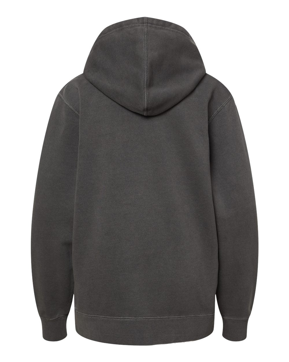 Youth Midweight Pigment-Dyed Hooded Sweatshirt - Back - B11176502 - Pigment Black