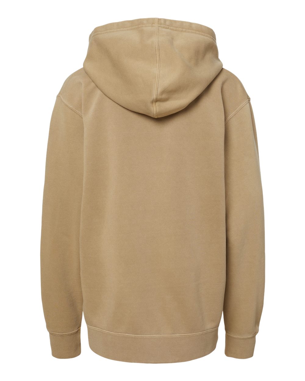 Youth Midweight Pigment-Dyed Hooded Sweatshirt - Back - B11176732 - Pigment Sandstone